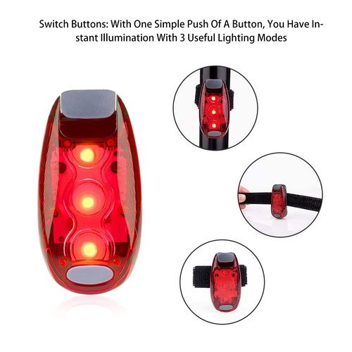 Bike Light, 8 Pack LED Safety Light, High Visibility Strobe Running Lights Used for Bicycle, Kayak,Backpack,Walking,Clip-On Running Lights Clip to Clothes Strap to Wrist, Extra 8 CR2032 Batteries