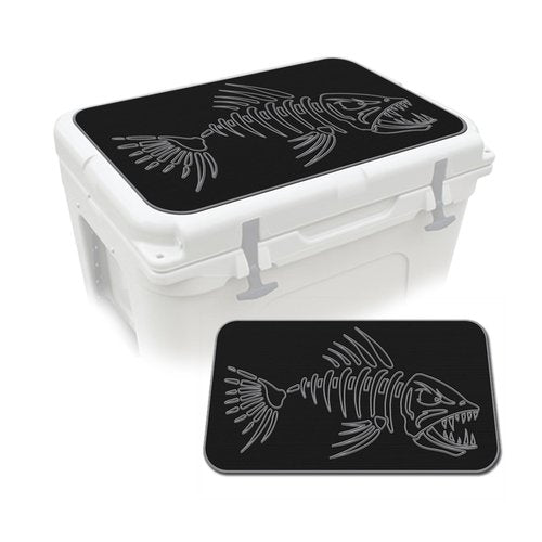USATuff SeaDek EVA Mat Cooler Pad fits YETI 45 Tundra | Peel & Stick Application | Non Slip Comfort Accessories - Bonefish Skeleton (Black-StormGray)