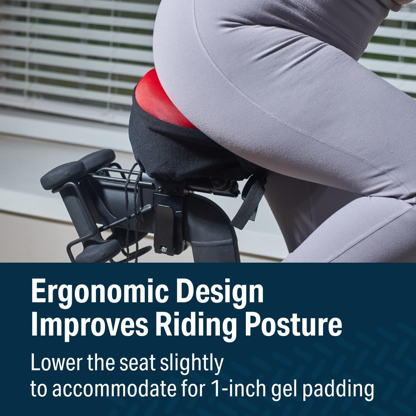 Bikeroo Comfort Bike Seat Cushion - Padded Gel Cover for Exercise, Mountain & Road Bikes, Universal Fit for Peloton & Stationary Bikes