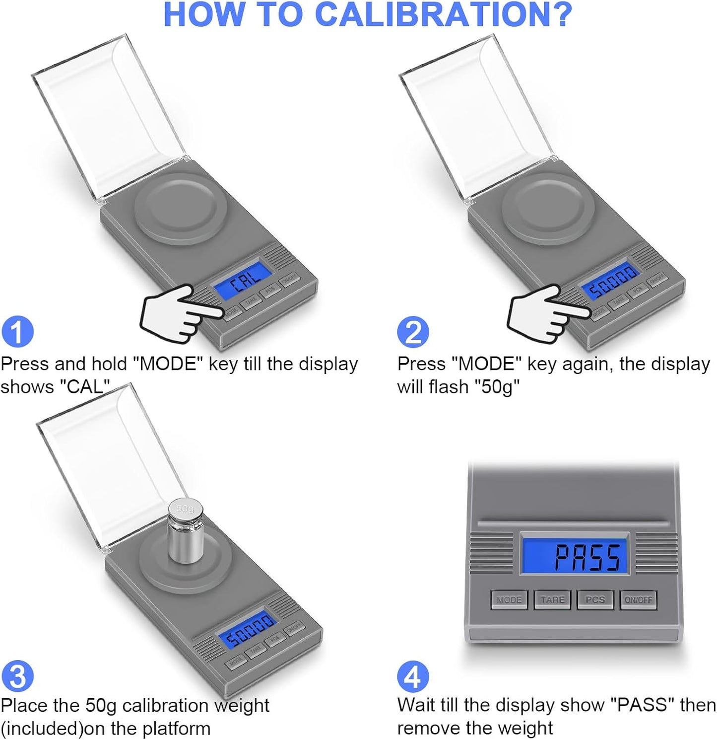 Fuzion Milligram Scale 50g/ 0.001g, Portable mg Scale with LCD Backlit, Tare, Digital Jewelry Scale, Microgram Scale for Powder, Gold, Gem, Reloading, Batteries Included