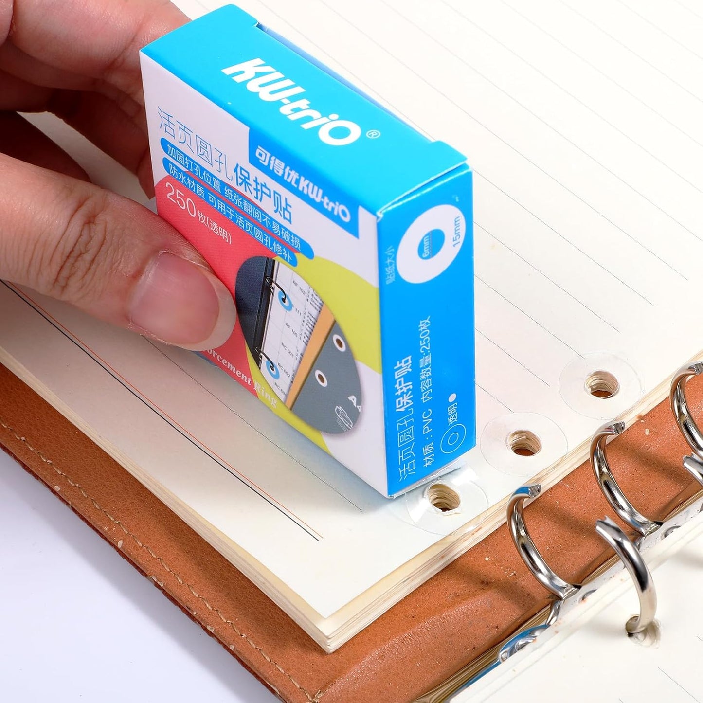 1000 Pack 1/4 Inch Hole Reinforcement Stickers Self-Adhesive Reinforcement Ring Labels, Transparent Hole Protectors Stickers for Hole-Punched Pages, Binder Clip Repairing and Strengthening(4 Boxes)