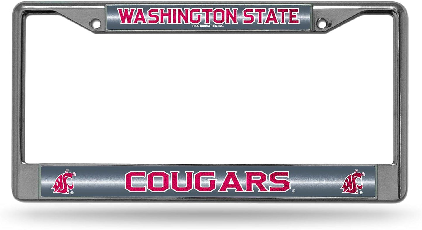 Rico Industries NCAA 12" x 6" Silver Bling Chrome Car/Truck/SUV Auto Accessory