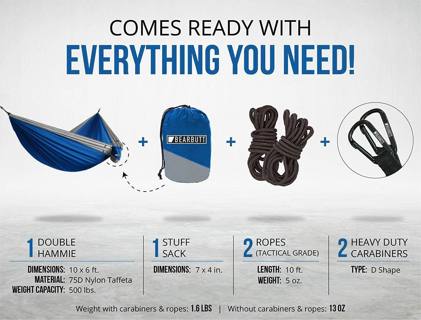 Premium Double Hammock with Tree Straps - Durable, Portable & Comfortable