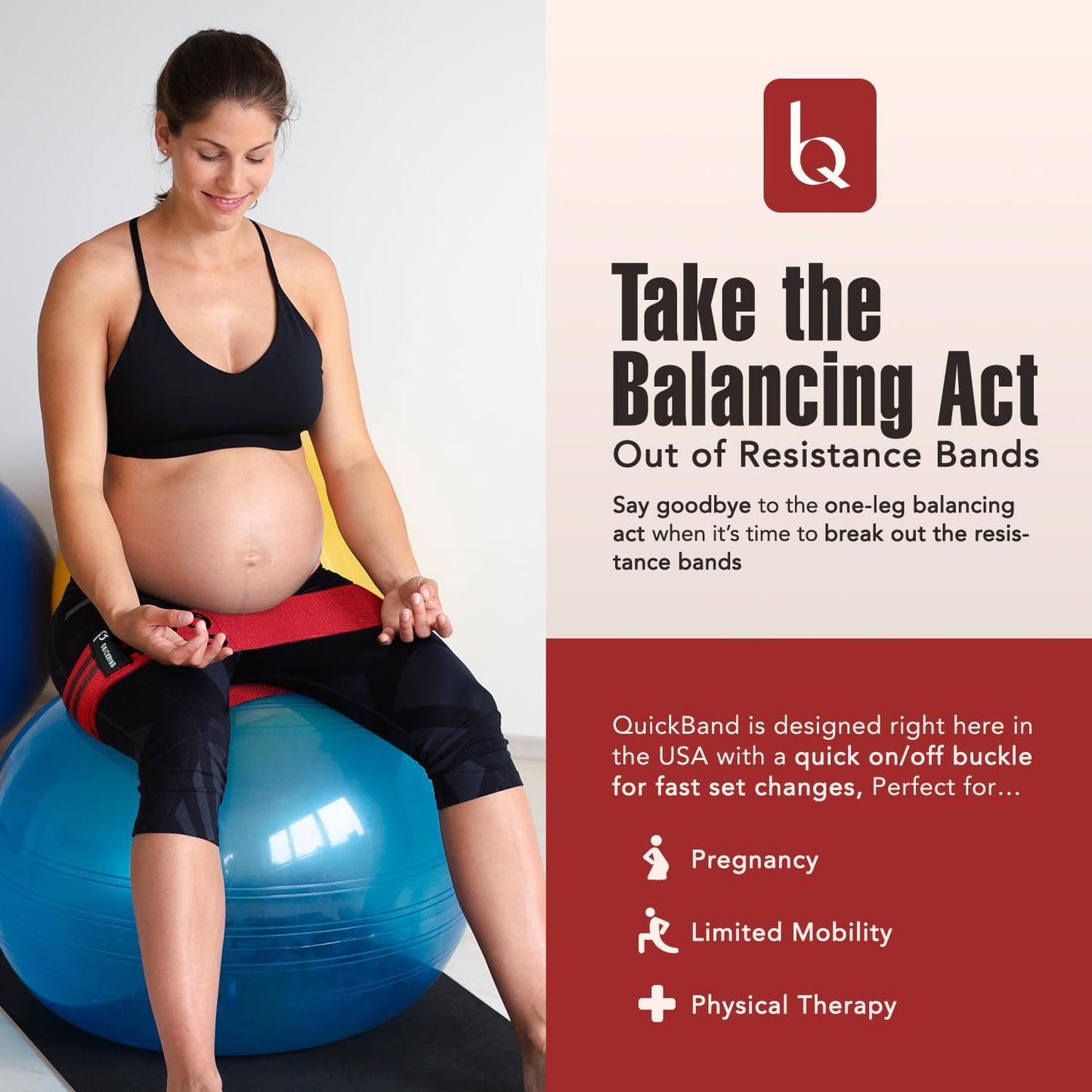 Adjustable Fabric Workout Bands (Quick On/Off Buckle) Non-Slip Resistance Exercise Butt Trainer for Working Out HIPS, Glutes, & Legs Thick Booty Squats, Red