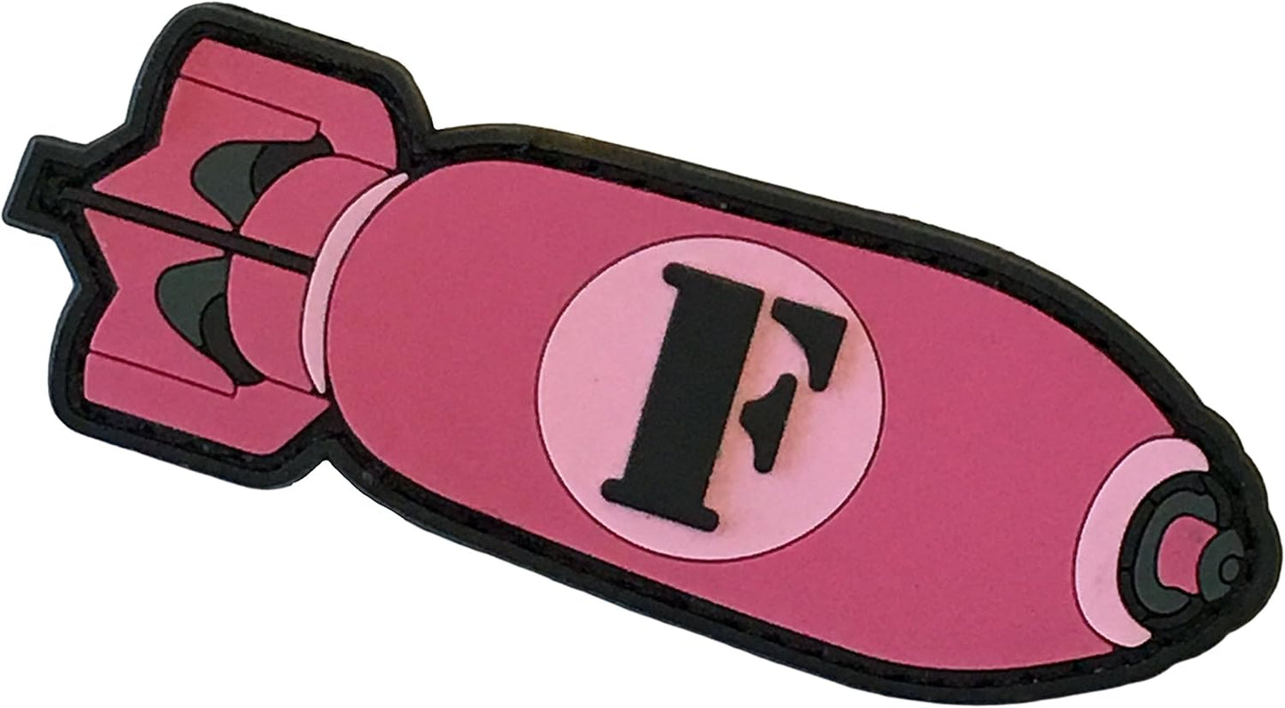 F-Bomb Morale Patch with Hook Backing (Pink)