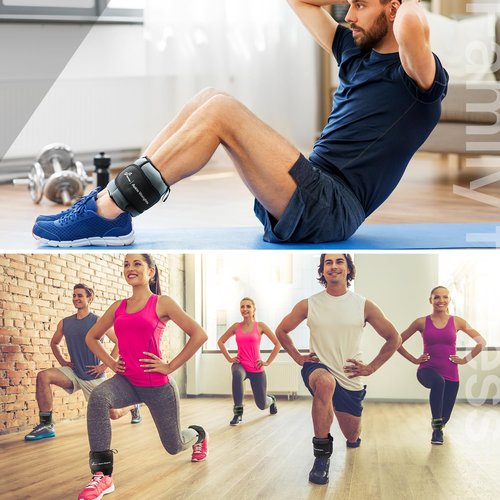 Sportneer Adjustable Ankle Weights for Women and Men 1 Pair of 4 8 12 16 20 LBS Heavy Weighted Leg Weights with Adjustable Straps, Strength Training Weights for Yoga, Aerobics, Gym, Fitness, Workout