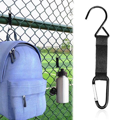MKYSZLT 4Pcs Fence Hooks for Baseball Bag,Multifunctional Hanging Buckles Metal Hook for Softball Tennis Backpack,Nylon Safety Hooks Buckles for Outdoor Sports Camping Equipment Water Cup