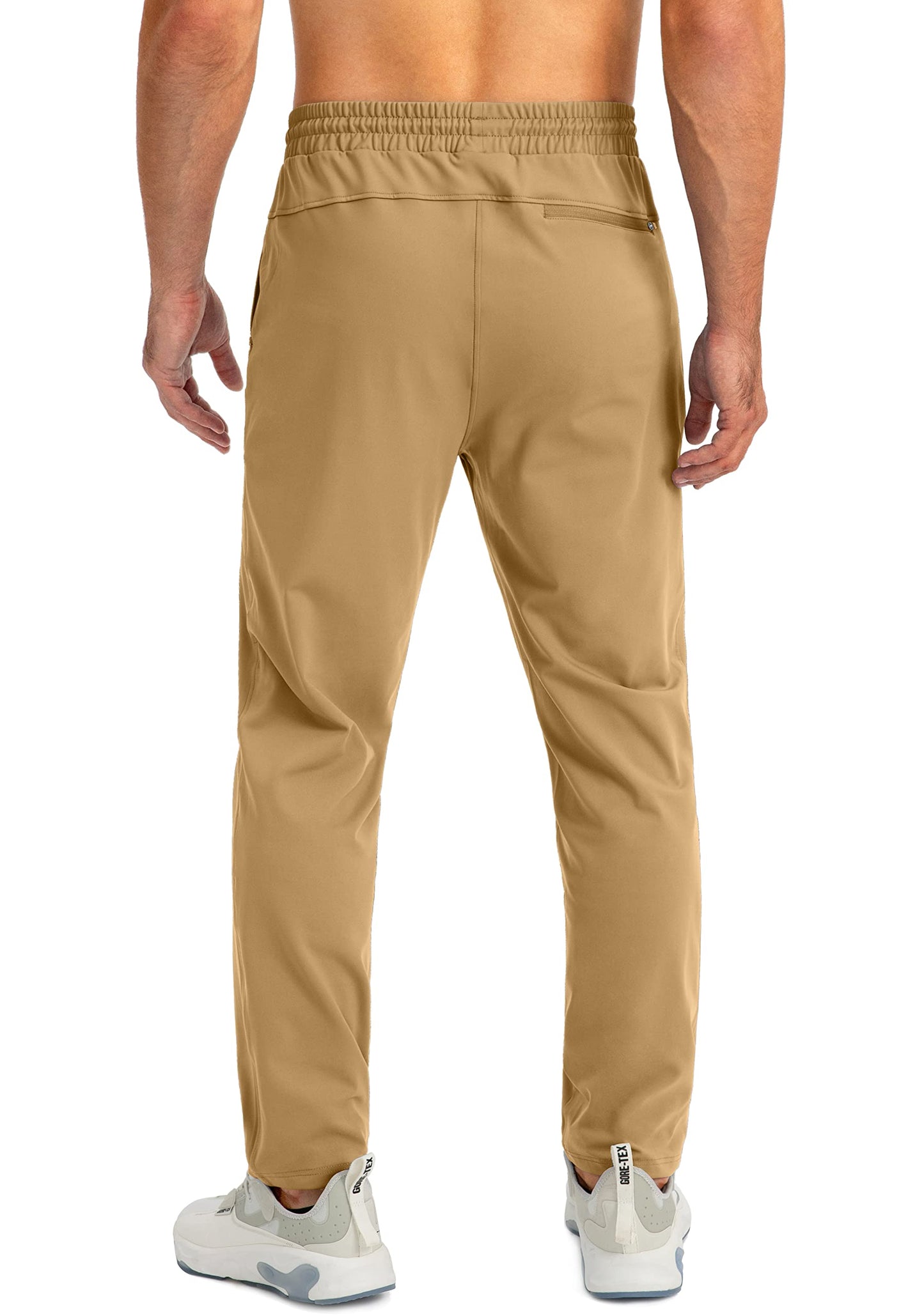 G Gradual Men's Sweatpants with Zipper Pockets Tapered Joggers for Men Athletic Pants for Workout, Jogging, Running (Dark Khaki, 3X-Large)