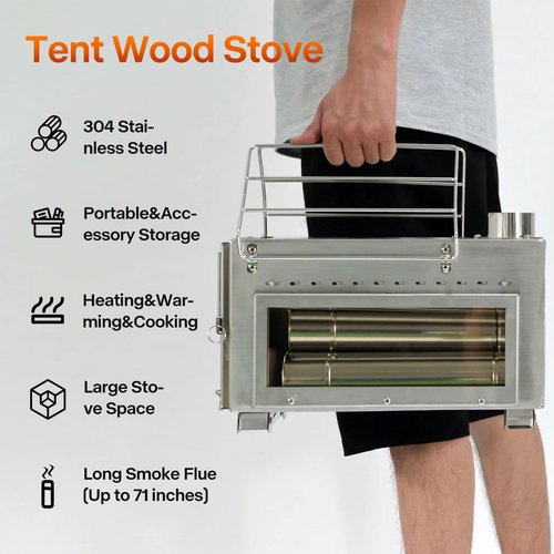 Cottage-Hot Tent-for 1-2 + Camping Wood Tent Stove