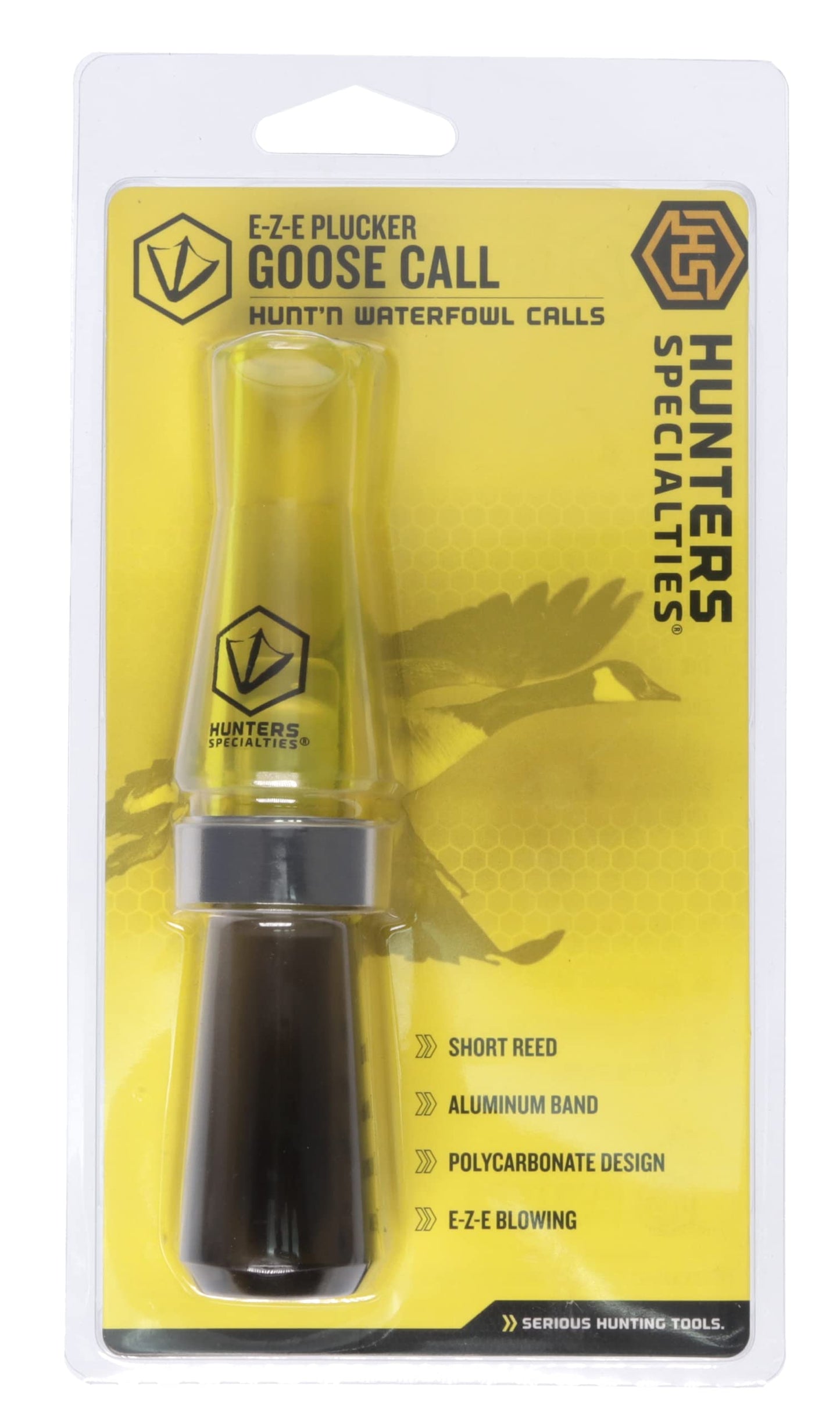 Hunters Specialties Hunting E-Z-E Plucker Short Reed Goose Call - Easy Blowing Polycarbonate Design Waterfowl Game Call