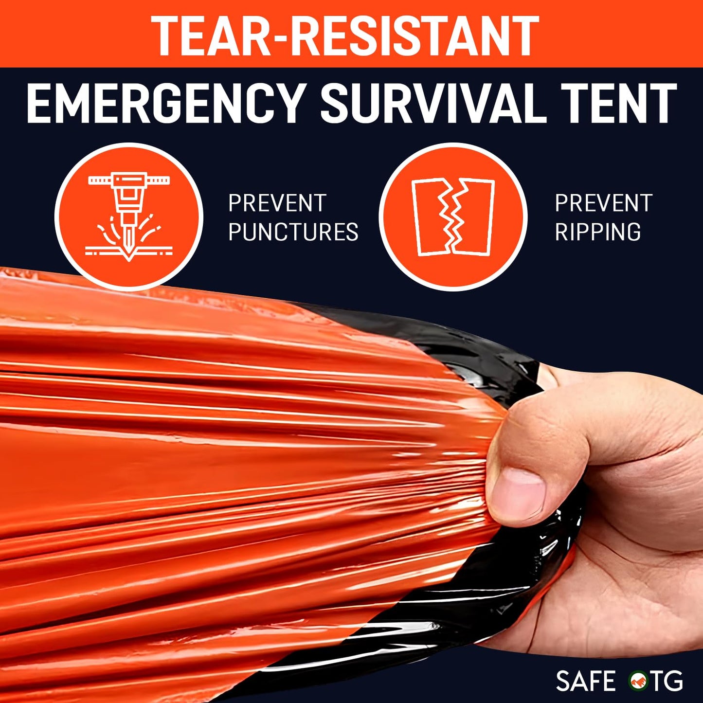 2 Emergency Survival Tent Life Shelter 2 Person Mylar Tube Tents Tarp with Whistle & Paracord Year-Round All Weather Protection for Car Outdoor Hiking Camping Gear Equipment