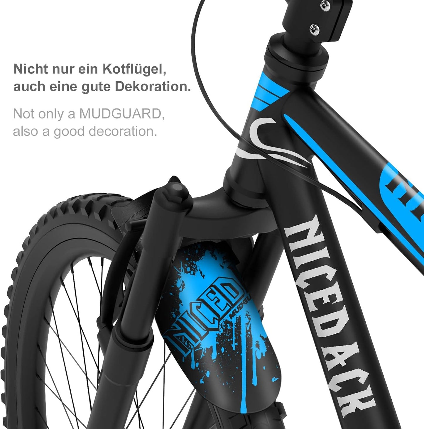 NICEDACK Bike Fender, Adjustable MTB Mud Guard, Front and Rear Compatible Mudguards, Fits 650B 20" 26" 27.5" 29 inch Fat Tire Bikes and All Disc Brake Bicycles