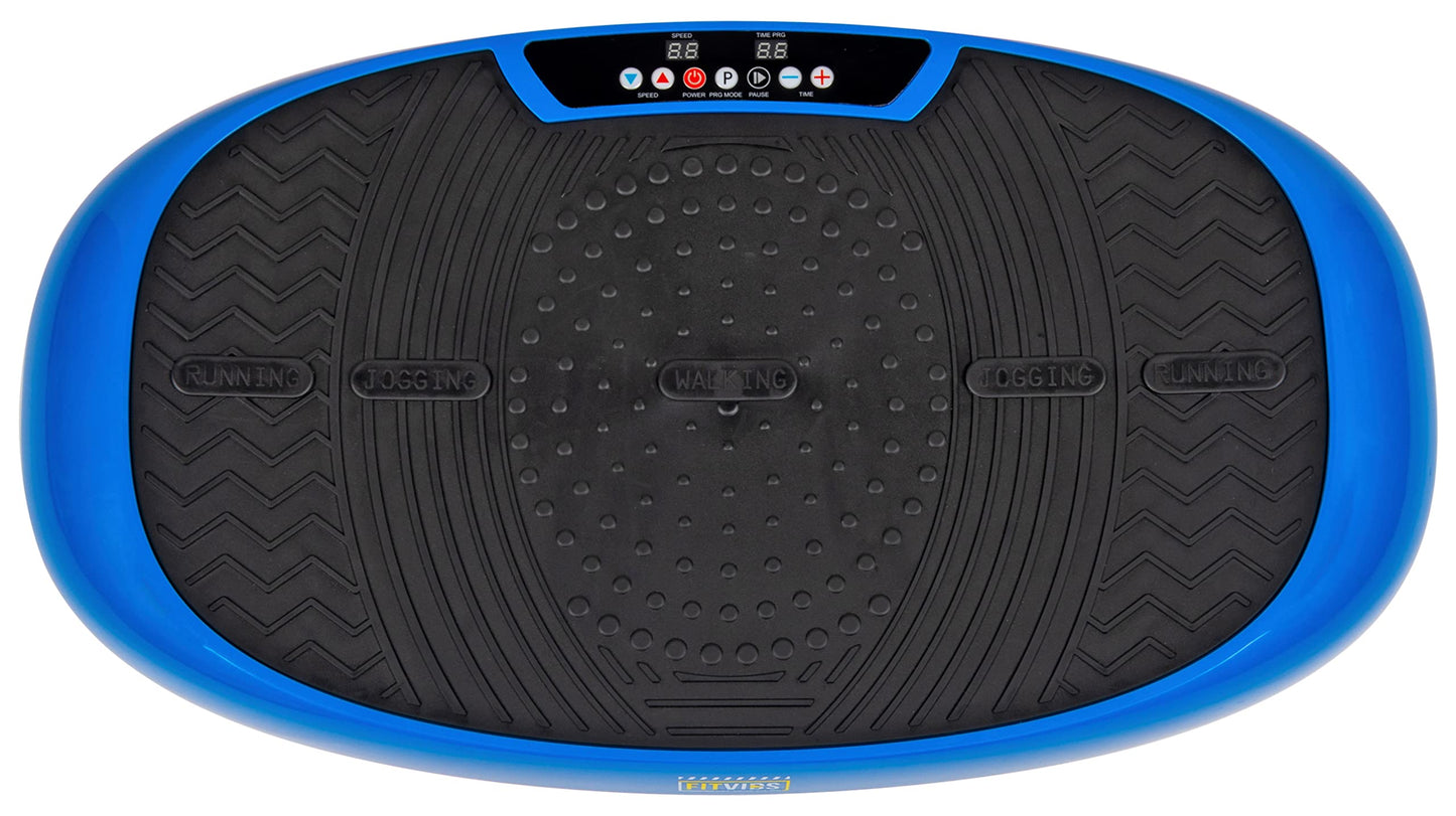 Fitvids Vibration Plate Exercise Machine Workout Vibration Fitness Platform with Resistance Loops and Resistance Band, 2D