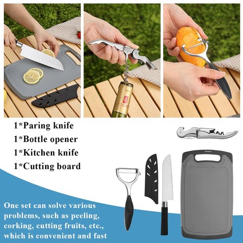 Kyraton Camping Cooking Set 15 Pack, Camping Cookware, Camping Supplies, Portable Camping Kitchen Utensil Set, Ldeal for Backpacking, Barbecuing, Camping and Hiking Trips.