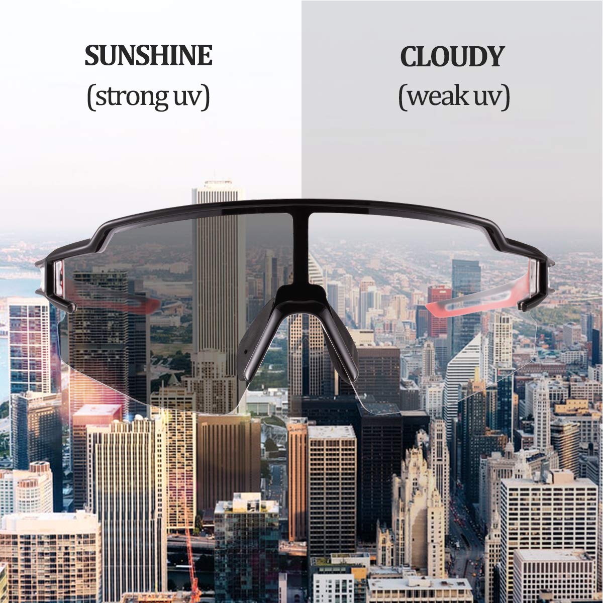 ROCKBROS Polarized Sunglasses with Photochromic Sports Sunglasses