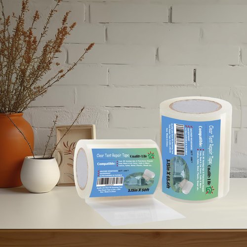 Quality Life RV Awning Repair Tape，Clear Tent Repair Tape Waterproof, for Tarp,Canvas，Boat Covers, Sail, Heavy Duty High Adhesive - 3.15in x 65.6ft
