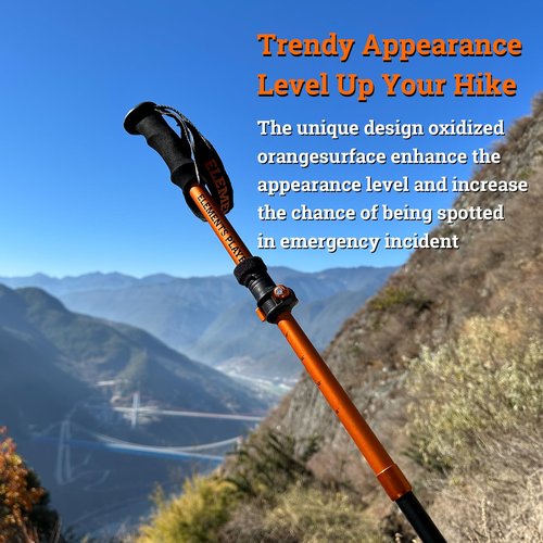 Ultralight & Strong Aviation 7075 Aluminum Trekking Poles (2pcs) - 3-Section Telescopic Shickproof Hiking Sticks with EVA Quick Dry Grips & Fast FlickLock Hiking Poles - All Terrain Use