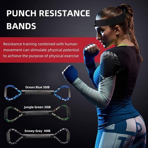 Ycendelion Boxing Training Equipment, Resistance Bands for Shadow Kicking Punching Exercise Accessories for Full Body Workout Home Gym Men and Women 30lbs