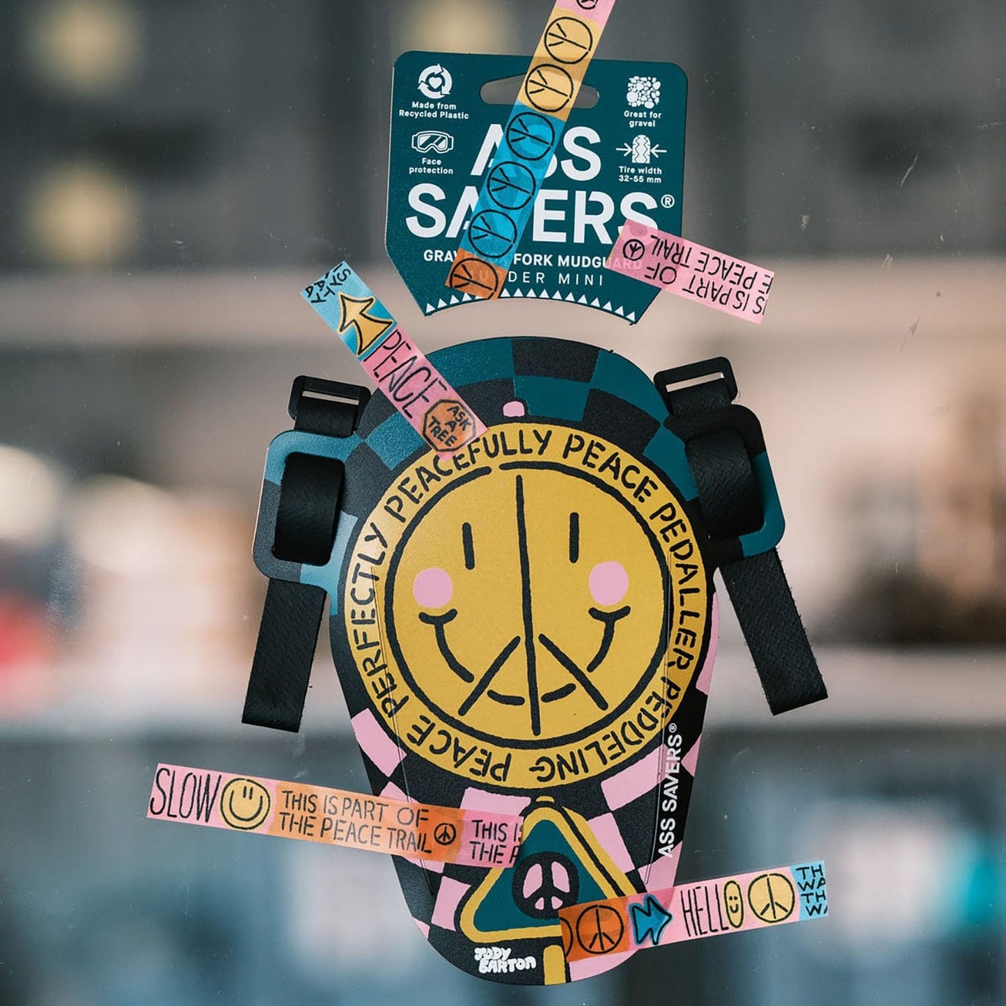 Ass Savers Mudder Mini - Bicycle Mudguard for Face & Headset Protection, Easy & Secure Fit with Anti-Slip Straps, Fits All Cross & Gravel Forks, for Tire Widths 32-55mm, Small & Lightweight