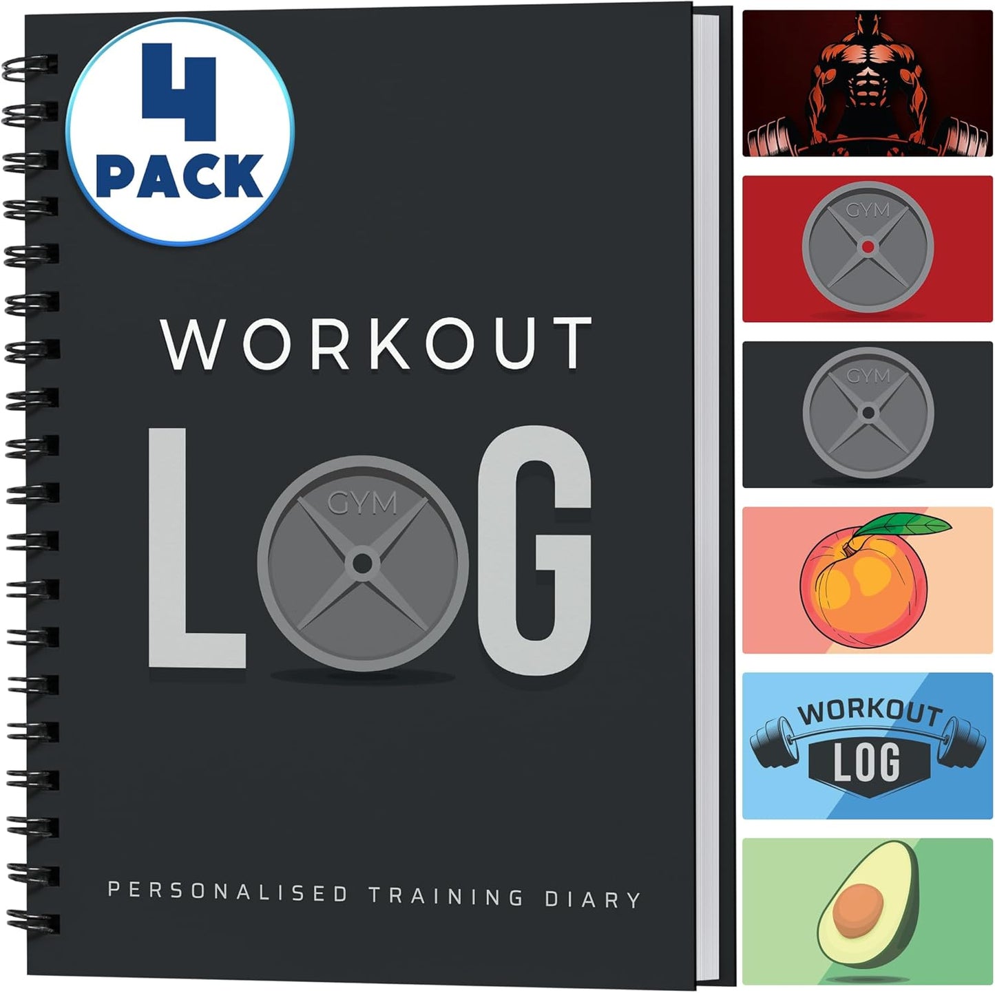Workout Planner for Daily Fitness Tracking & Goals Setting - A5 Size, 6” x 8”, Charcoal Gray - Men & Women Personal Home & Gym Training Diary - Log Book Journal - by Workout Log Gym