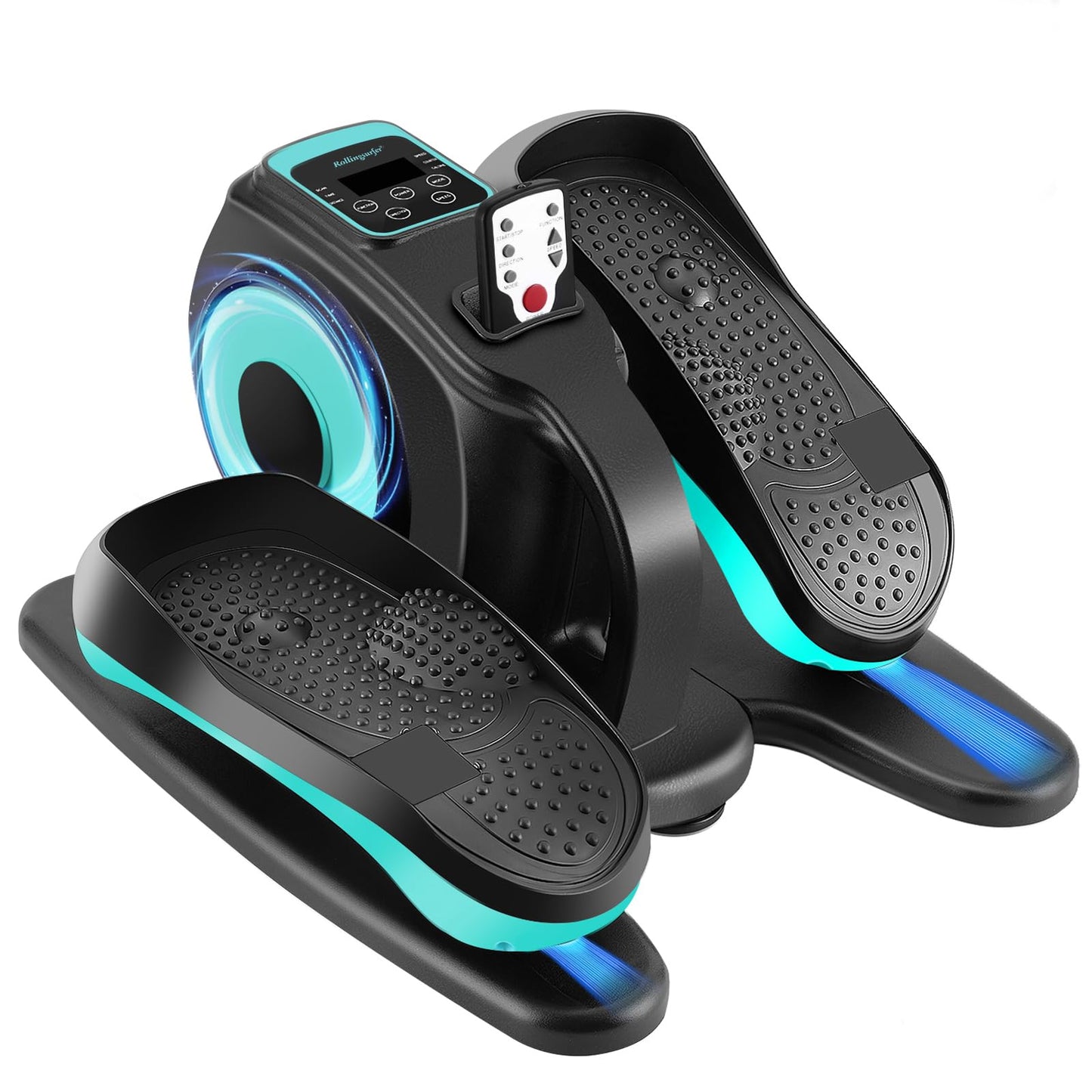 Rollingsurfer Under Desk Elliptical Machine, Electric Leg Exerciser for Seniors, Compact Seated Pedal Exerciser, Portable Elliptical Trainer with Remote and Non-Slip Pedals for Teens Adults