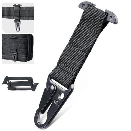 LIVANS Molle Belt Clip Key Holder Tactical Battle Belt Plate Carrier Vest Attachment Clip for Hanging Keys or Gloves, Universal Fit Molle Accessories Clip |T-Mount Clash Hook, Include Z-Buckle(B-1)