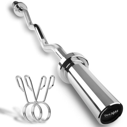 Yes4All Metal Olympic Barbell Curl Bar 200 lbs - Elevate Your Strength Training