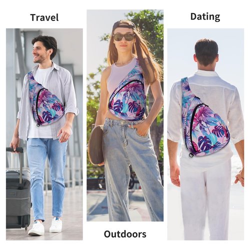 HUA ANGEL Crossbody Sling Bag for Men & Women Lightweight Waterproof Chest Shoulder Bag for Travel Hiking & Everyday Use