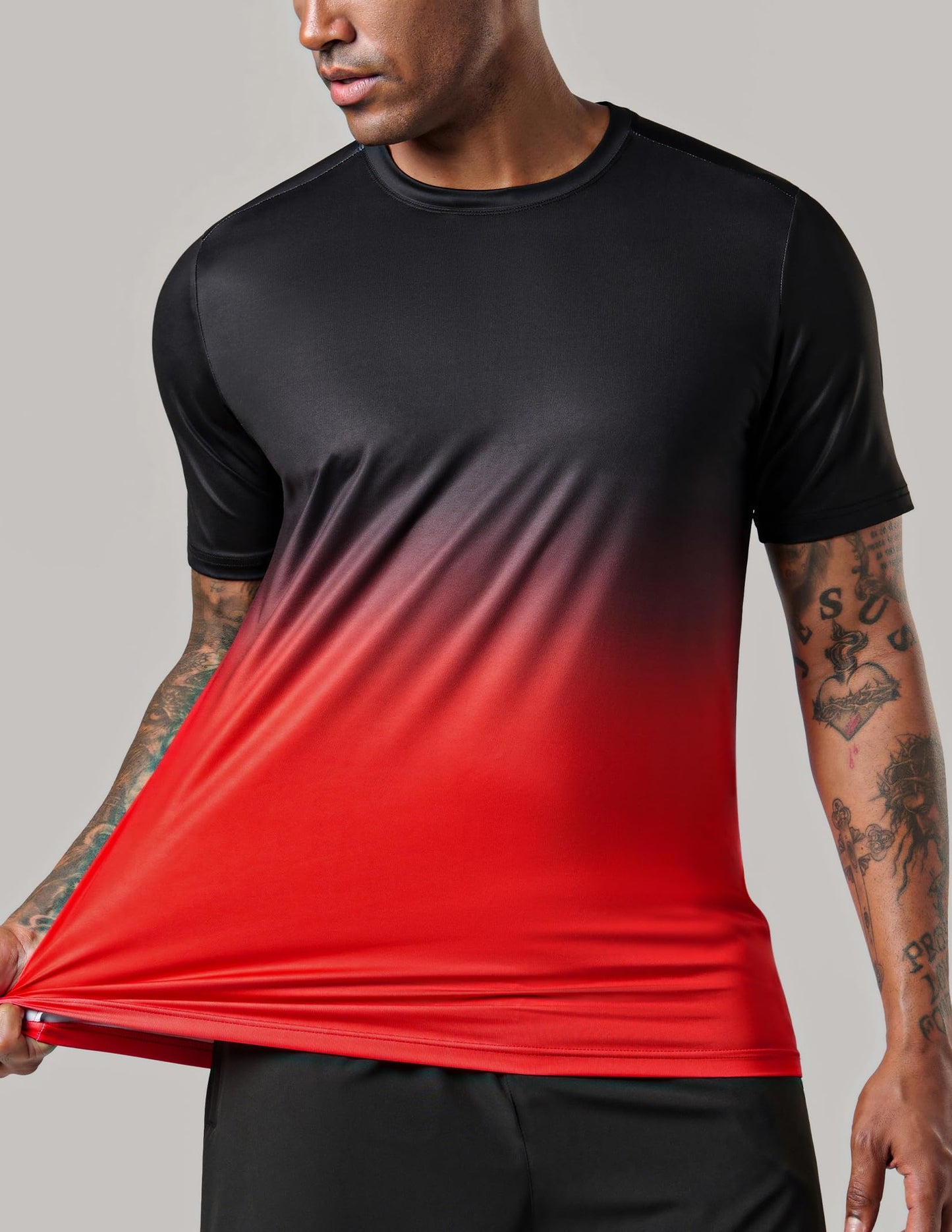 5 Pack Men’s Active Quick Dry Crew Neck T Shirts | Athletic Running Gym Workout Short Sleeve Tee Tops Bulk (Set 18, X-Large)