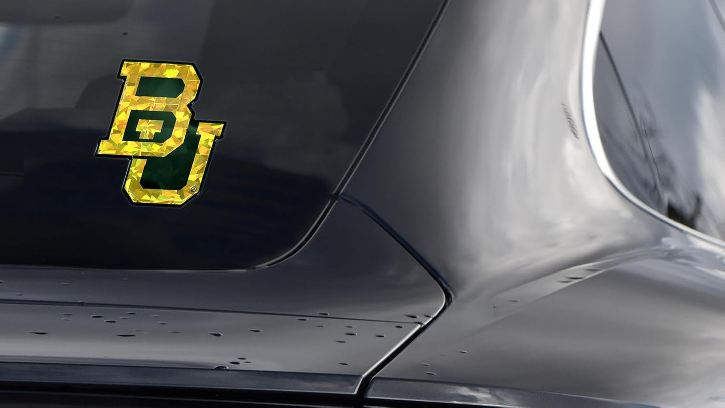 Elektroplate Offically Licensed Baylor Bears BU Green and Gold Reflective Decal | Premium 3D Domed All Weather Sticker for Car, Water Bottle, Laptop, Tablet, Cooler, Toolbox, Phone | Made in The USA