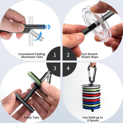 pullther fishing Tippet Holder,3 PCS Fly Fishing Tippet Holder,Aluminum,Fly Fishing Accessories for Leaders and Tippets Dispense.