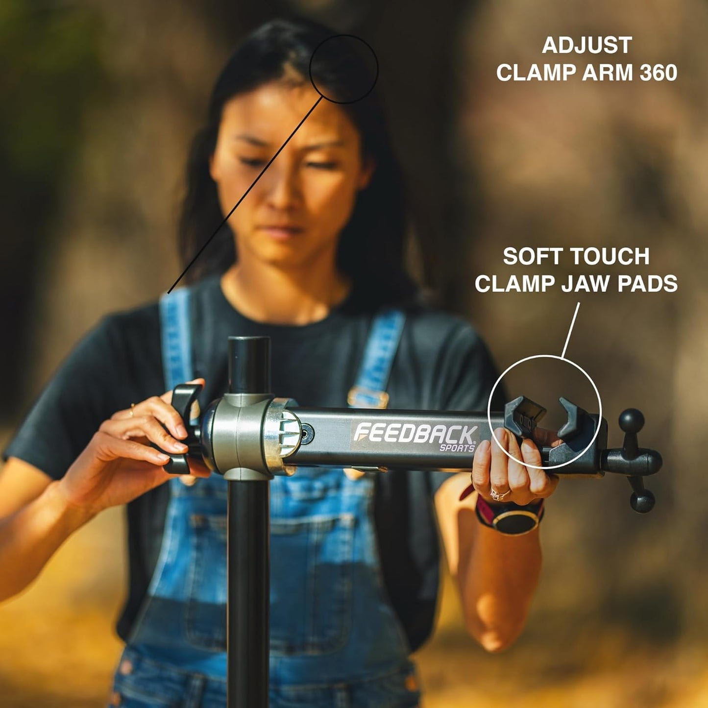 Feedback Sports | Sport-Mechanic Bicycle Repair Stand | Bicycle Workstand W/Tripod Base | Lightweight and Durable | Aluminum Steel Hybrid Construction | Black (Black, Sport Mechanic)