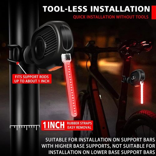 CTHDZSW Bicycle Tail Light - Meteor Night Safety Cycling Light, USB Rechargeable, Waterproof, Multiple Modes, Suitable for Most Seat Posts (Red)