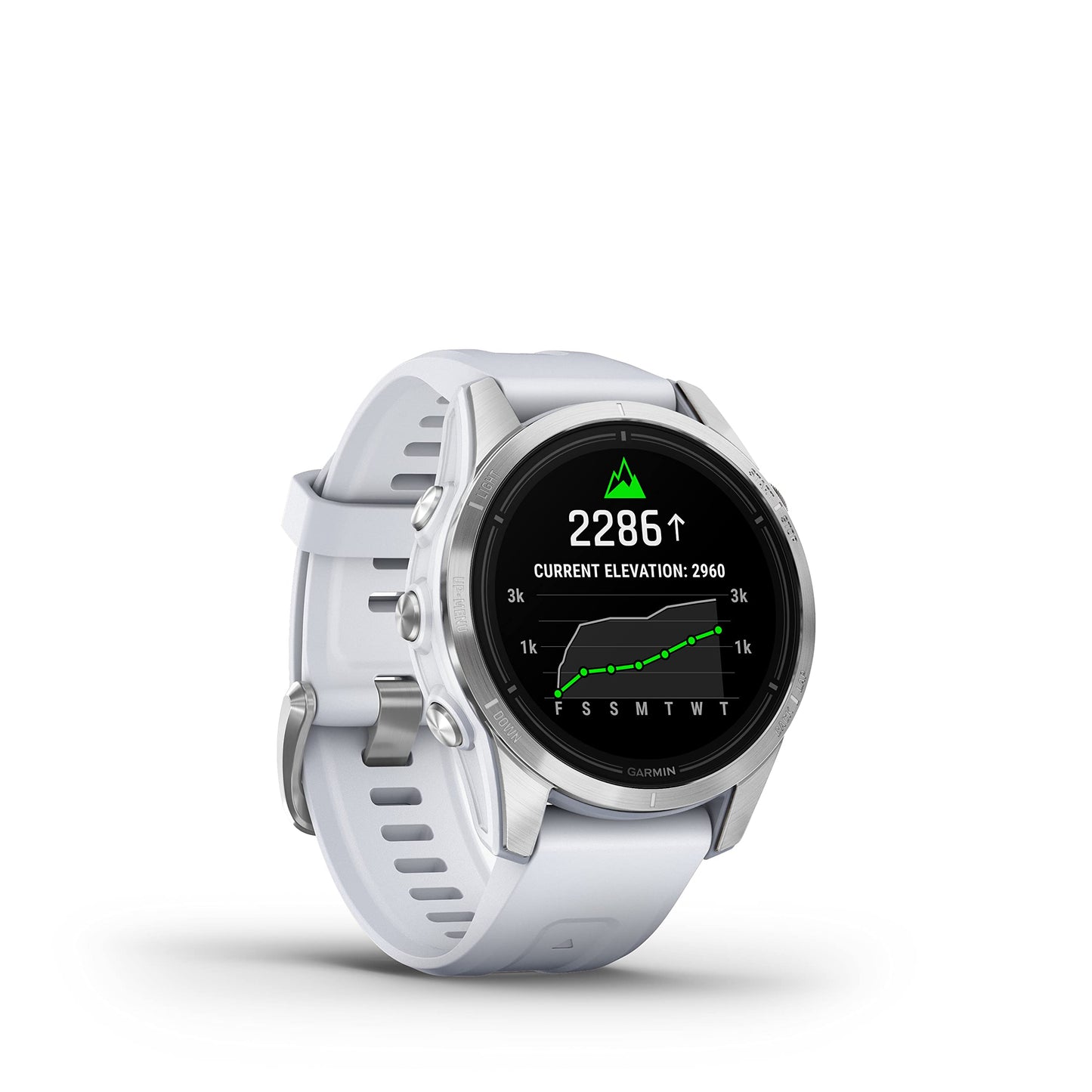 Wearable4U - Garmin epix Pro (Gen 2), 42mm, High Performance Smartwatch, Advanced Training Technology, Built-in Flashlight, Whitestone with White Earbuds Bundle