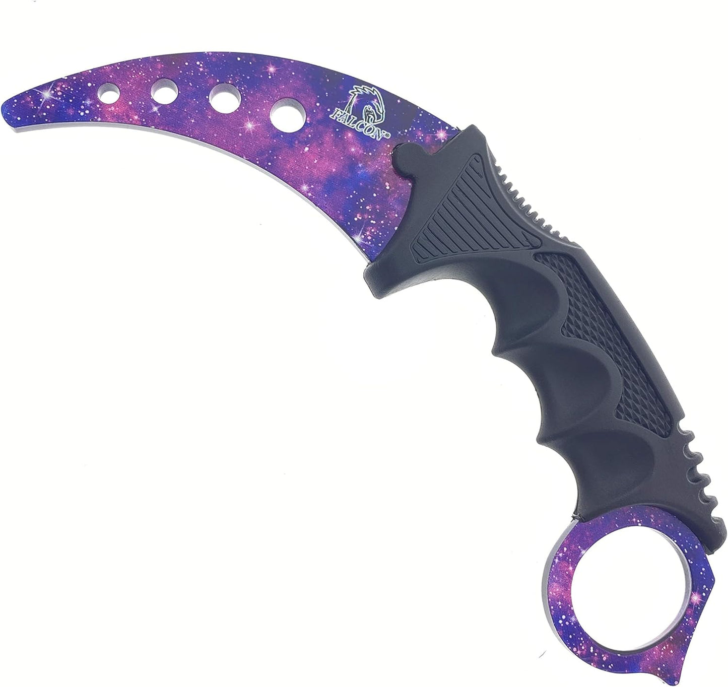 Falcon 7.5" Tactical Fixed Blade Training, No Edge. For Training Purpose Only (Black)