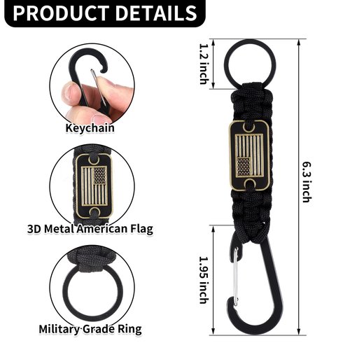 Frienda 2 Set Heavy Duty Paracord Lanyard Necklace Whistles Strap Braided 550 Keychain Lanyard for Outdoor Activities Camera(Black)