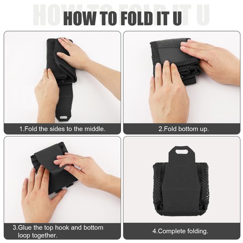 Molle Dump Pouch, Collapsible Mesh Drawstring Pouch Multifunctional Molle Tool Pouch Recycling Pouch Dump Bag for Molle Belt Vest Backpack Outdoor Activities (Black)