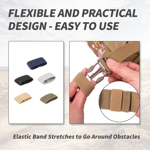 YAFIYGI 10Pack Elastic Belt Keepers Strap Organizers Backpack Strap Holder Retainer Band for 1.5" Wide Belts or Straps Nylon Loop Keepers Clip Tankard Holder