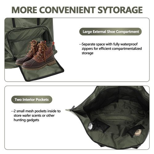 Smell Proof Bag Triple-Layer Scent Control Bag With Shoe Compartment, Waterproof Scent Lock Bags, Scent Free For Hunting Clothing Accessories