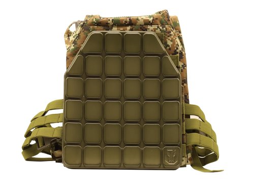Chastep Tactical Airsoft Plates Non-Newtonian Paintball Vest Inner Liner Shock Plates Boxing Body Protector Back Thoracic Protection (2, Sand)
