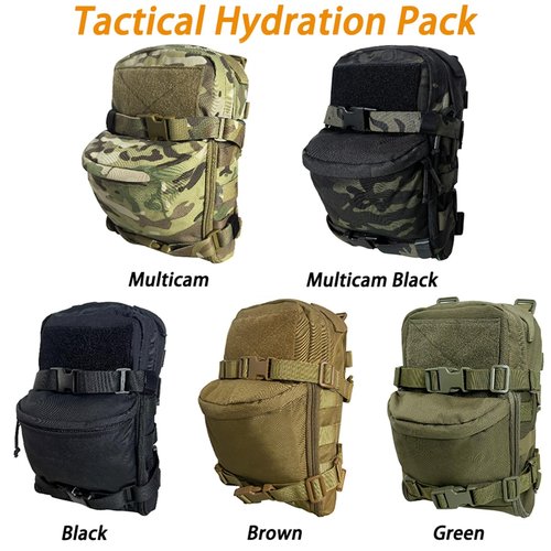 Tactical MOLLE Hydration Pack for 2L Hydration Water Bladder 500D Lightweight Nylon Hydration Pack for Hiking Running Biking and Climbing