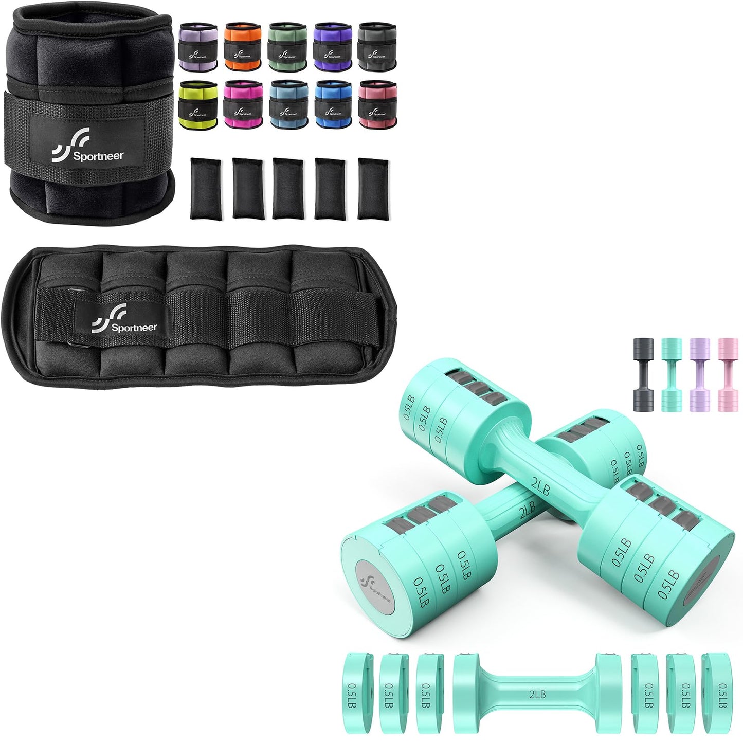 Ankle Weights with Adjustable Dumbbells Weights Set