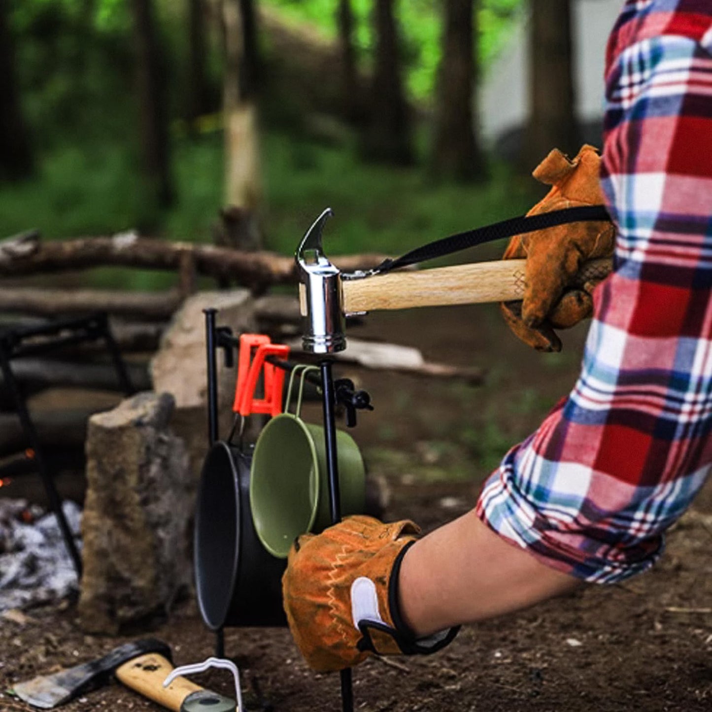 8 PCS Tent Stakes with Storage Bag Heavy Duty Steel Tent Pegs for Camping Hiking Garden Backpacking Unbreakable Metal Ground Stakes Durable Tent Spike (7.9inch)