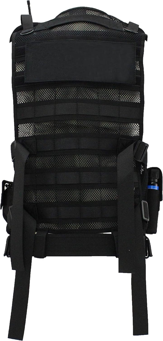 First Class Tactical Vests with Security ID Gold,Tactical Vest Outdoor, Breathable Training AirSoft Subcompact Black Vest