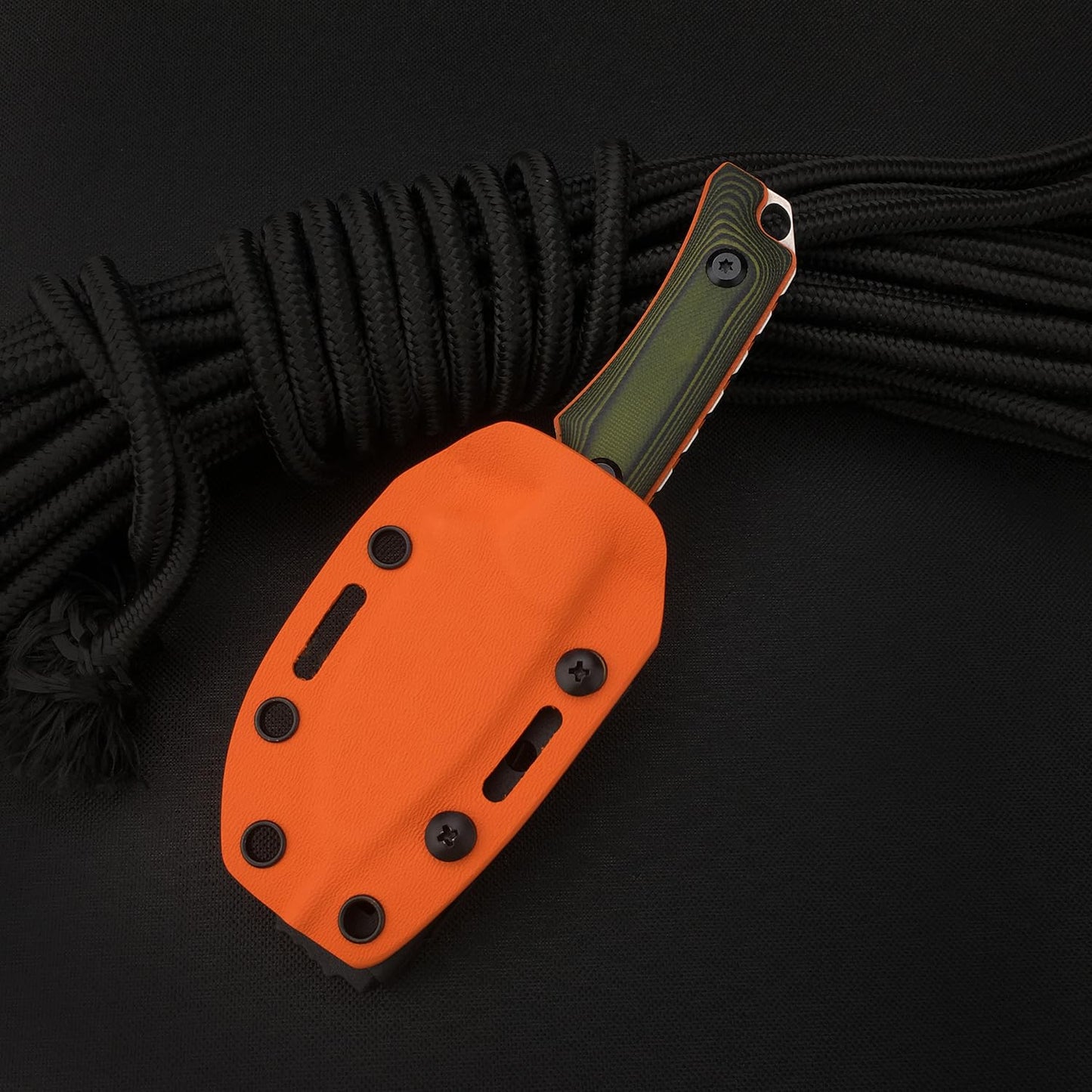 6.3 Inches Fixed Blade Knife with Kydex Sheath, 8Cr13Mov Blade, Full Tang G10 Handle, EDC Camping Hunting Knife for Men