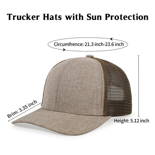 kozinu Unisex Trucker Hats Blank Mesh Snapback Hats Sport Plain Baseball Caps Adjustable Fitted Hat