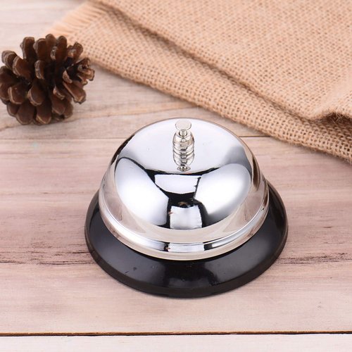 Call Bell 3.3 Inch Diameter with Metal Anti-Rust Construction, Ringing, Desk Bell Service Bell for Hotels, Schools, Restaurants, Reception Areas, Hospitals, Warehouses(Silver)