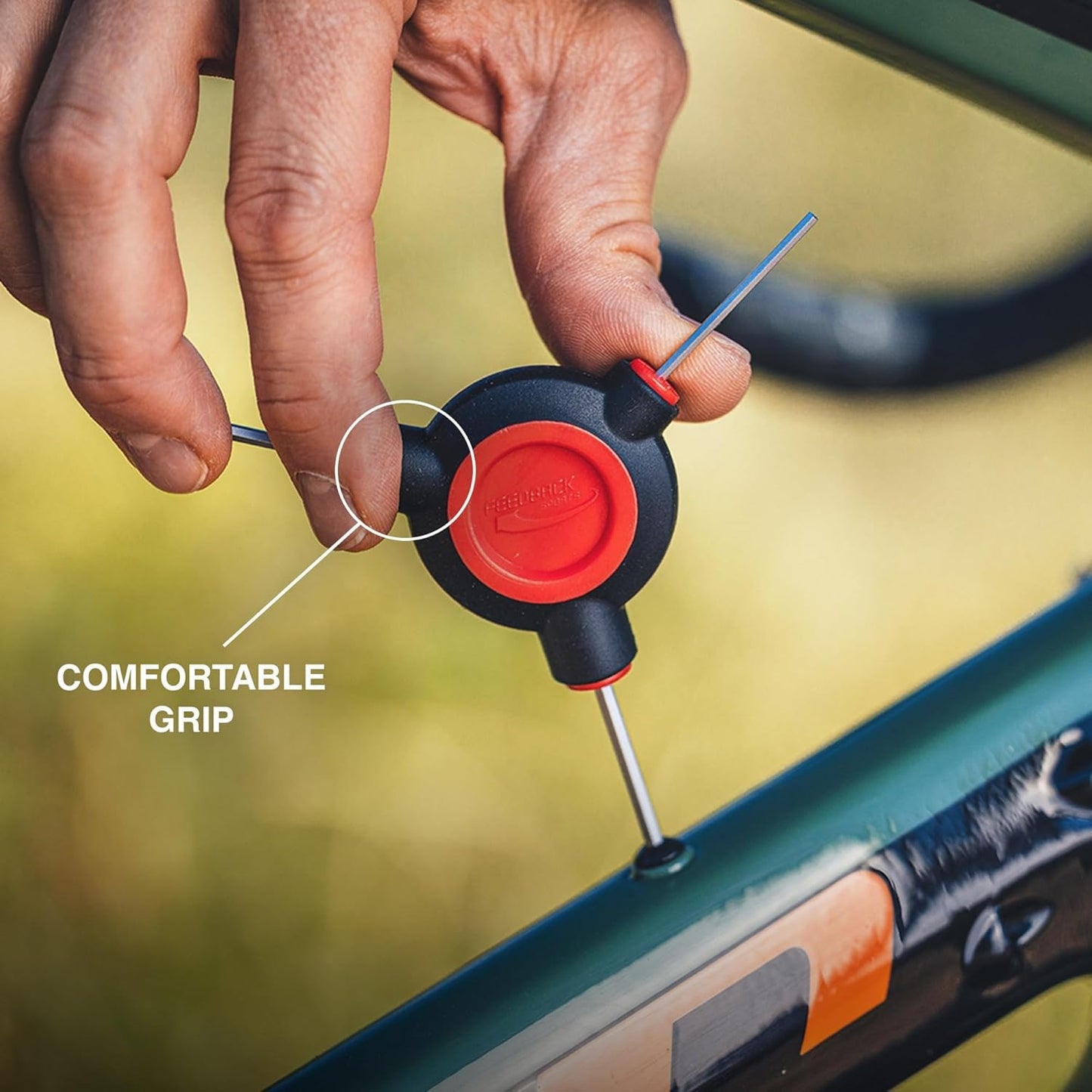 Feedback Sports | Fixed 3-Way Bicycle Torx Wrench Set | T25/T28/T30 | W/Dual Density Overmolded Rubber Grip