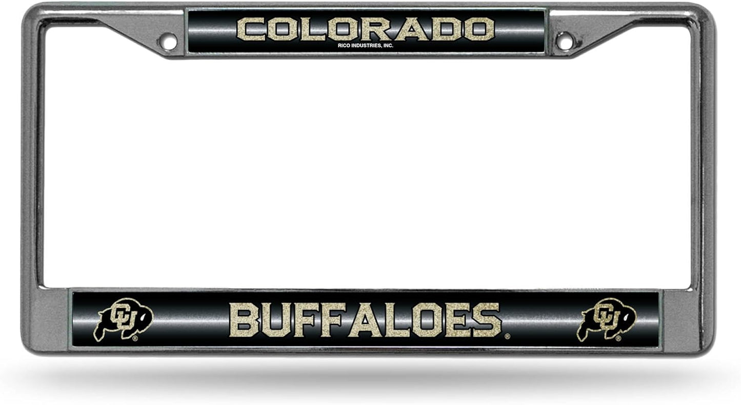 Rico Industries NCAA 12" x 6" Silver Bling Chrome Car/Truck/SUV Auto Accessory