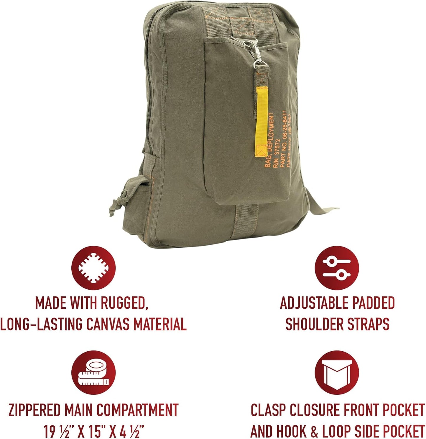 Rothco Vintage Canvas Flight Bag - Rugged and Spacious Travel Backpack